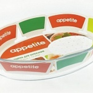 Форма стекл овал 35x24x6см/3,2л рифл/дно ТМ Appetite