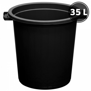Бак мусорный 35 л без крышки м/п черн.